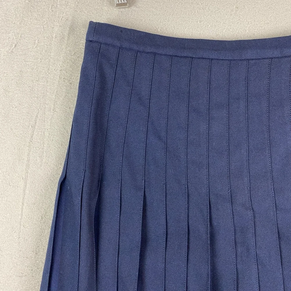 Brooks Brothers Womens Skirt Size 8 Contrast plaid Pleated Midi zip